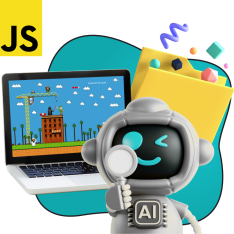 Язык программирования JavaScript + AI. Проектное обучение + геймификация + AI-помощники - КИБЕРшкола программирования для детей, компьютерные курсы для школьников, начинающих и подростков - KIBERone г. Булгаково